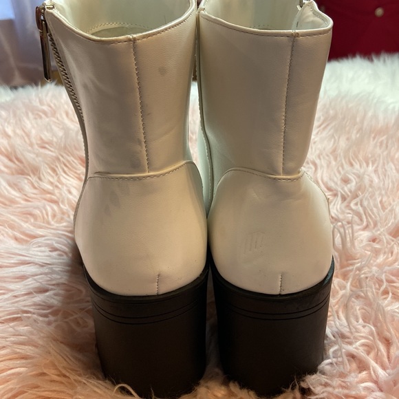 French Connection Jasmine White Lug Sole Platform Heels Booties Ankle Bo… - Picture 4 of 9
